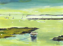 Load image into Gallery viewer, Boat Original Watercolor Best Painting For Sale-NeneArts.jpg

