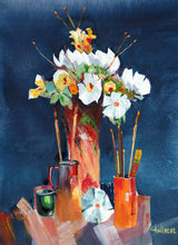 Load image into Gallery viewer, Cheers 2 Original Floral Watercolor Painting For Sale - NeneArts.jpg
