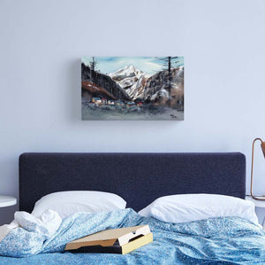 Manali5 Himalaya Painting For Sale In Bed Room-NeneArts