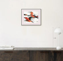 Load image into Gallery viewer, Red And Black Abstract Original Watercolor Painting Shown With Furniture-NeneArts.jpg
