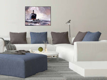 Load image into Gallery viewer, The Boat Original Watercolor Painting For Sale Online Shown With Furniture-NeneArts.jpg
