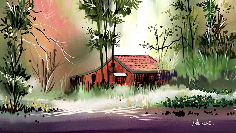 My Cottage Digital Painting For Sale By NeneArts