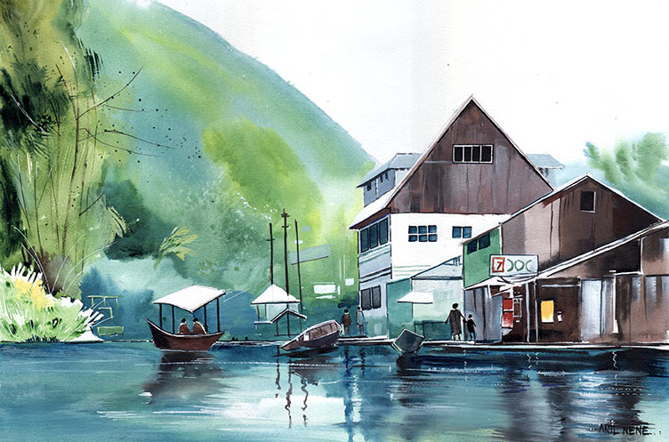 Kashmir Himalaya Original Painting For Sale By NeneARts
