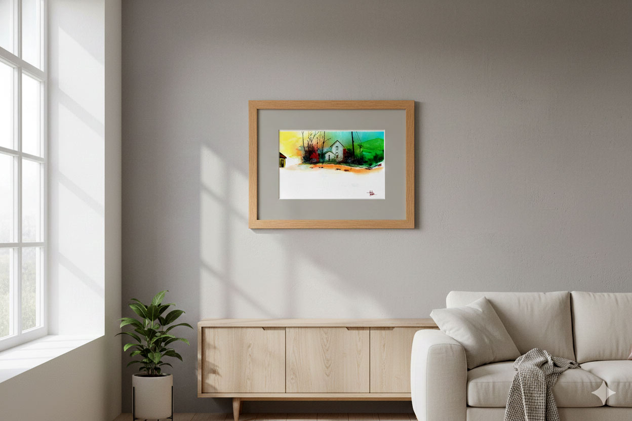 White-House-2-painting-in-living-room-by-NeneArts