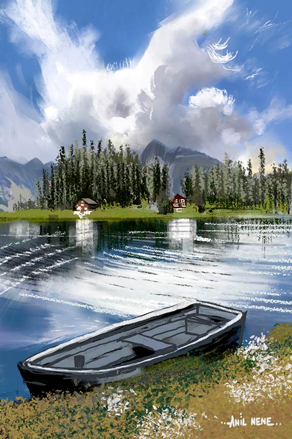 Boat And Sky - Digital Painting - NeneArts