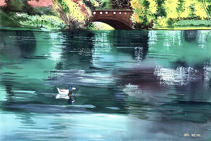 Duck n Lake Painting For Living Room - NeneArts