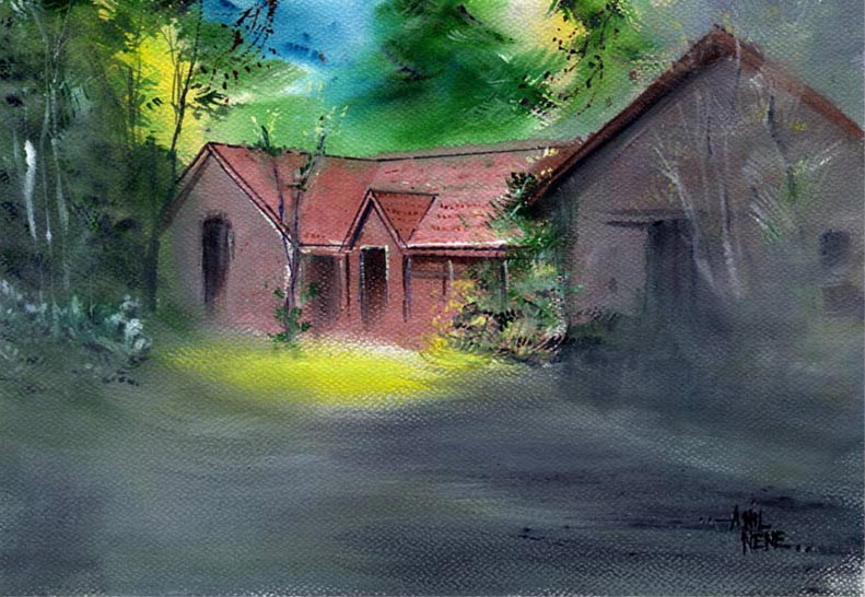 House In Dream Original Painting For Sale By NeneArts - NeneArts