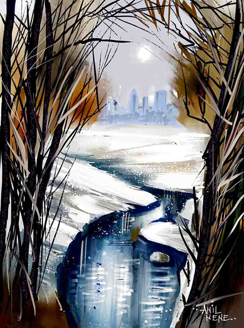 Icy Landscape Painting For Sale - NeneArts