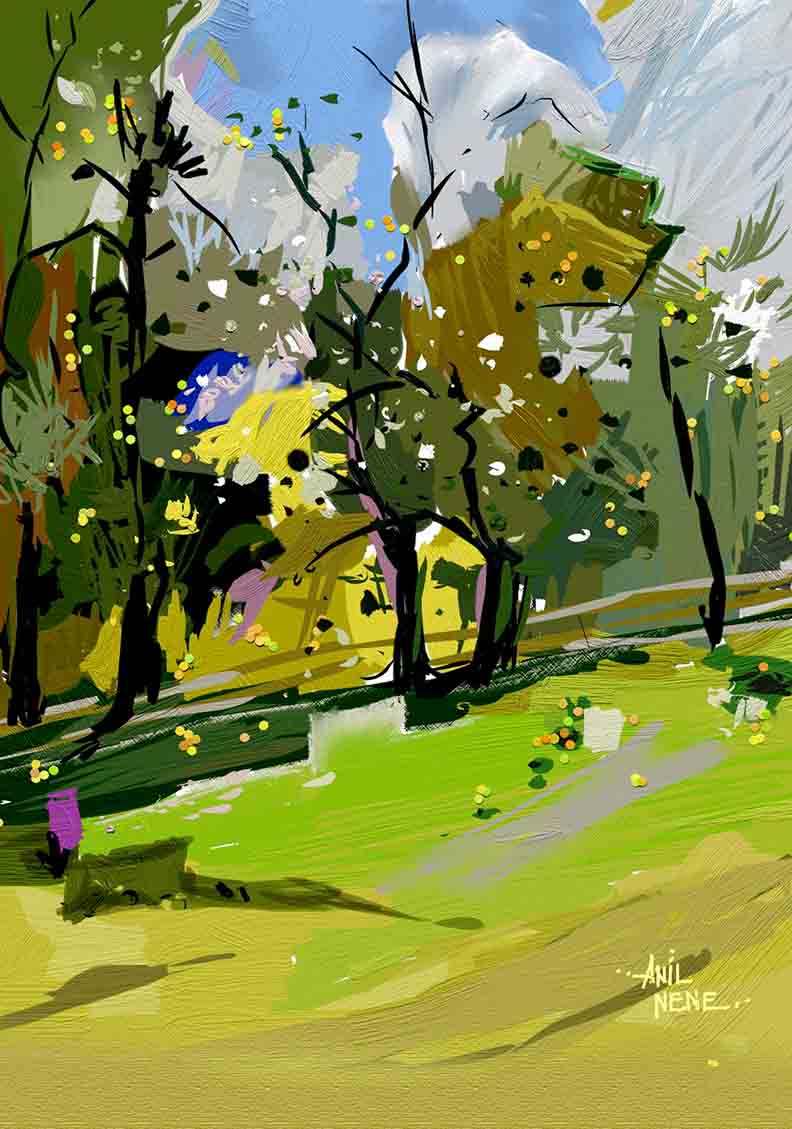 Jungle Abstract Digital Painting For Sale - NeneArts