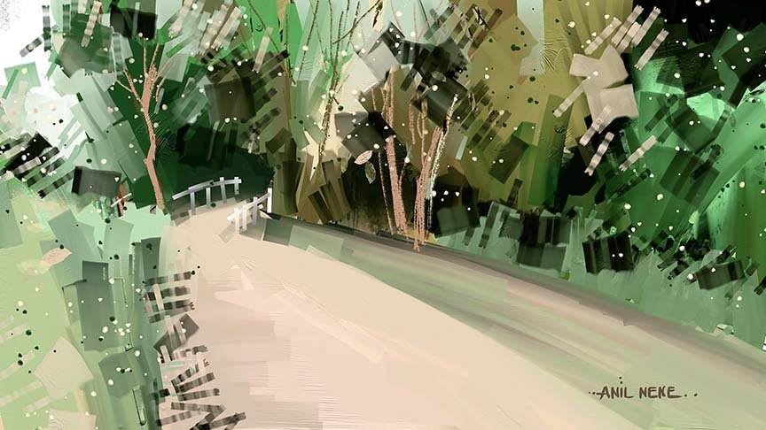 Let's Go For A Walk - Digital Landscape Painting For Sale By NeneArts - NeneArts