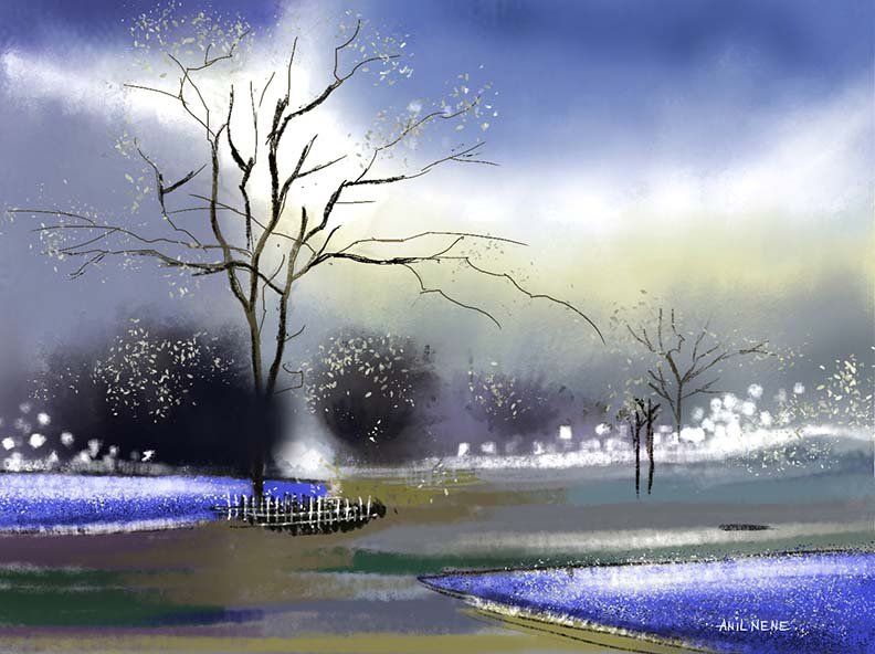 Misty Land Digital Painting For Sale - NeneArts