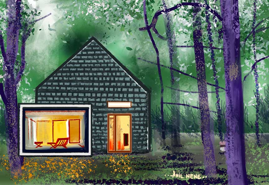 New Villa Digital Painting Art Print By NeneArts - NeneArts