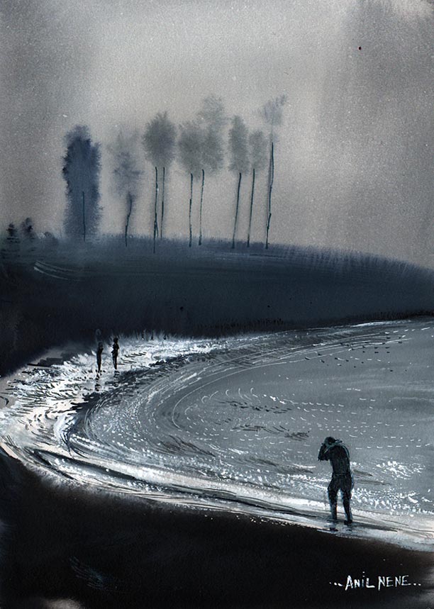 Raining on a sea shore - NeneArts