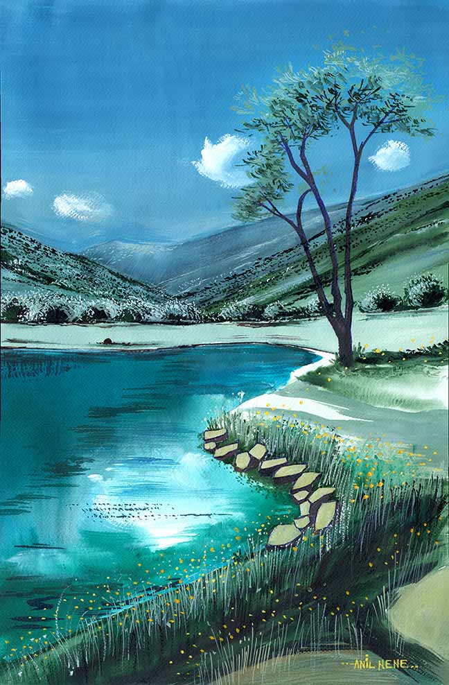 Serene Landscape Painting For Sale - NeneArts