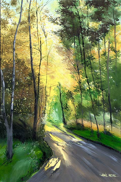 Sun Rays Watercolor Original Painting By Nene Arts - NeneArts