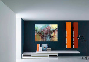 Abstract Reality Watercolor Painting For Sale Shown In Living Room-NeneArts.jpg