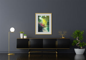 Another Day Breaks In - Original Watercolor Painting Shown In Living Room - NeneArts.jpg