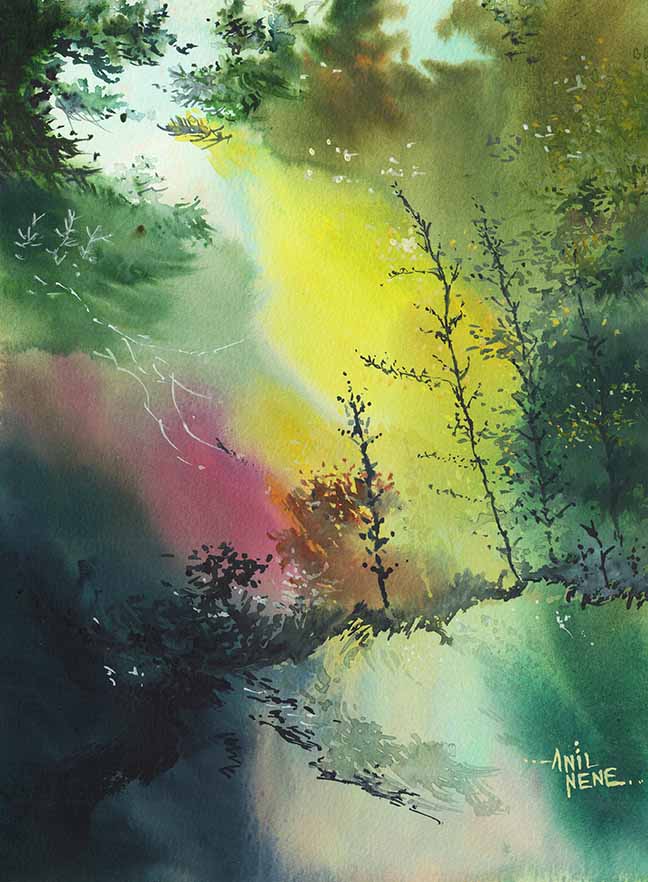 Another Day Breaks In - Original Handmade Watercolor Painting For Sale - NeneArts.jpg