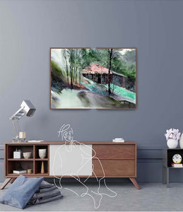 Beautiful Farm House Painting for Living Dining Bed Rooms With Interior- NeneArts