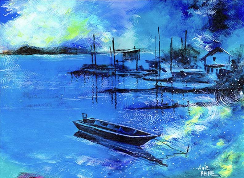 Blue Dream Acrylic Painting On Canvas Board - NeneArts