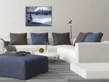 Load image into Gallery viewer, Boats In Twilight Art Print For Sale Shown With Furniture-NeneArts.jpg
