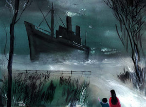 Dream Boat Original Watercolor  Painting For Sale Online-NeneArts.jpg