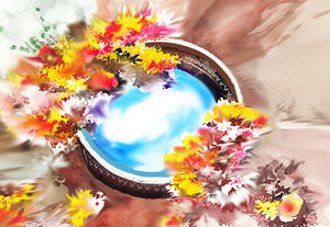 Flowers N Sky Mixed Media Artwork For Sale-NeneArts
