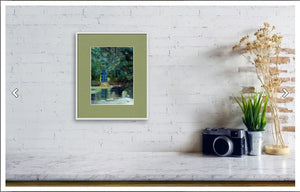 Green House Art Print of Watercolor Painting For Sale In Living Room  - NeneArts