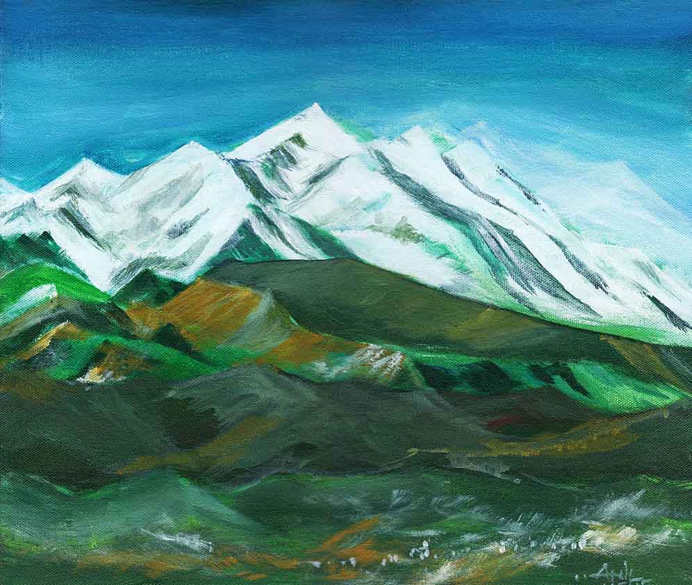 Himalaya Acrylic Painting For Sale-NeneArts