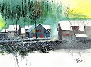 Icy Village Art Print For Sale - NeneArts.jpg