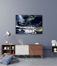 Load image into Gallery viewer, Mountain Stream Original Painting For Sale With Interior -NeneArts.jpg
