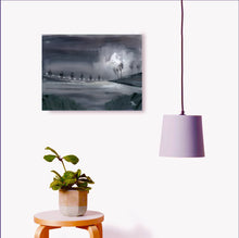 Load image into Gallery viewer, Night Walk 2 Original Watercolor Painting For Sale Shown With Furniture-NeneArts.jpg

