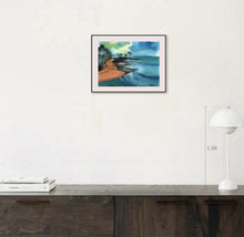 Load image into Gallery viewer, Ocean1 Original Watercolor Painting For Sale Shown With Furniture-NeneArts.jpg
