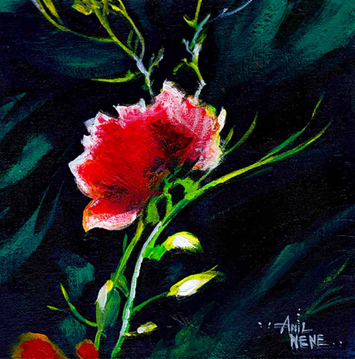 Red Flower Acrylic Painting For Sale-NeneArts