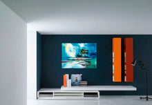 Load image into Gallery viewer, blue sky original watercolor painting in livingroom-NeneArts

